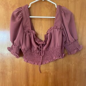Ruffled Mauve Women's Top